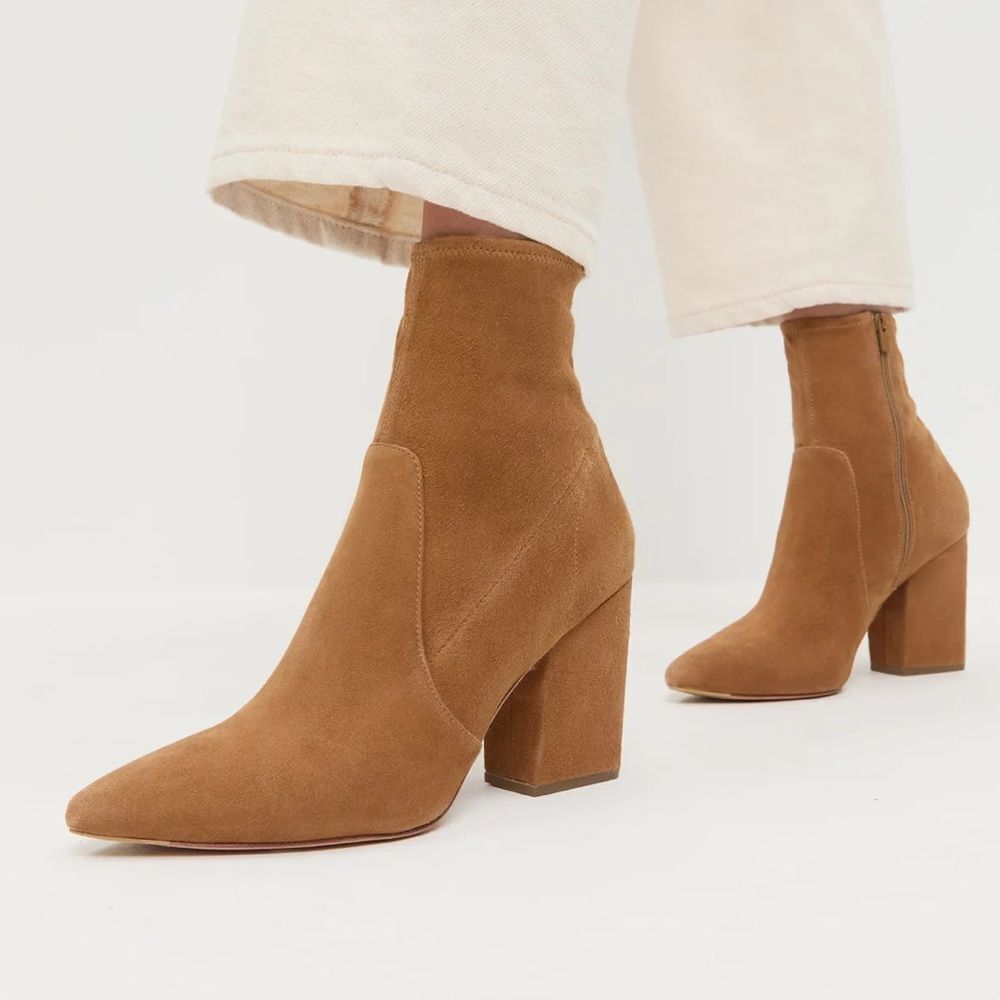 Loeffler Randall Isla Cacao Suede Ankle Bootie